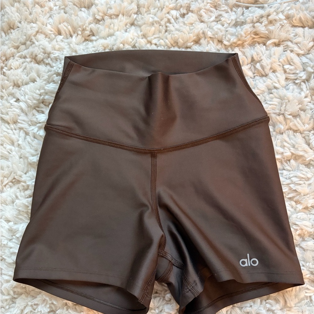 ALO Yoga High-Rise Brown Bike Shorts